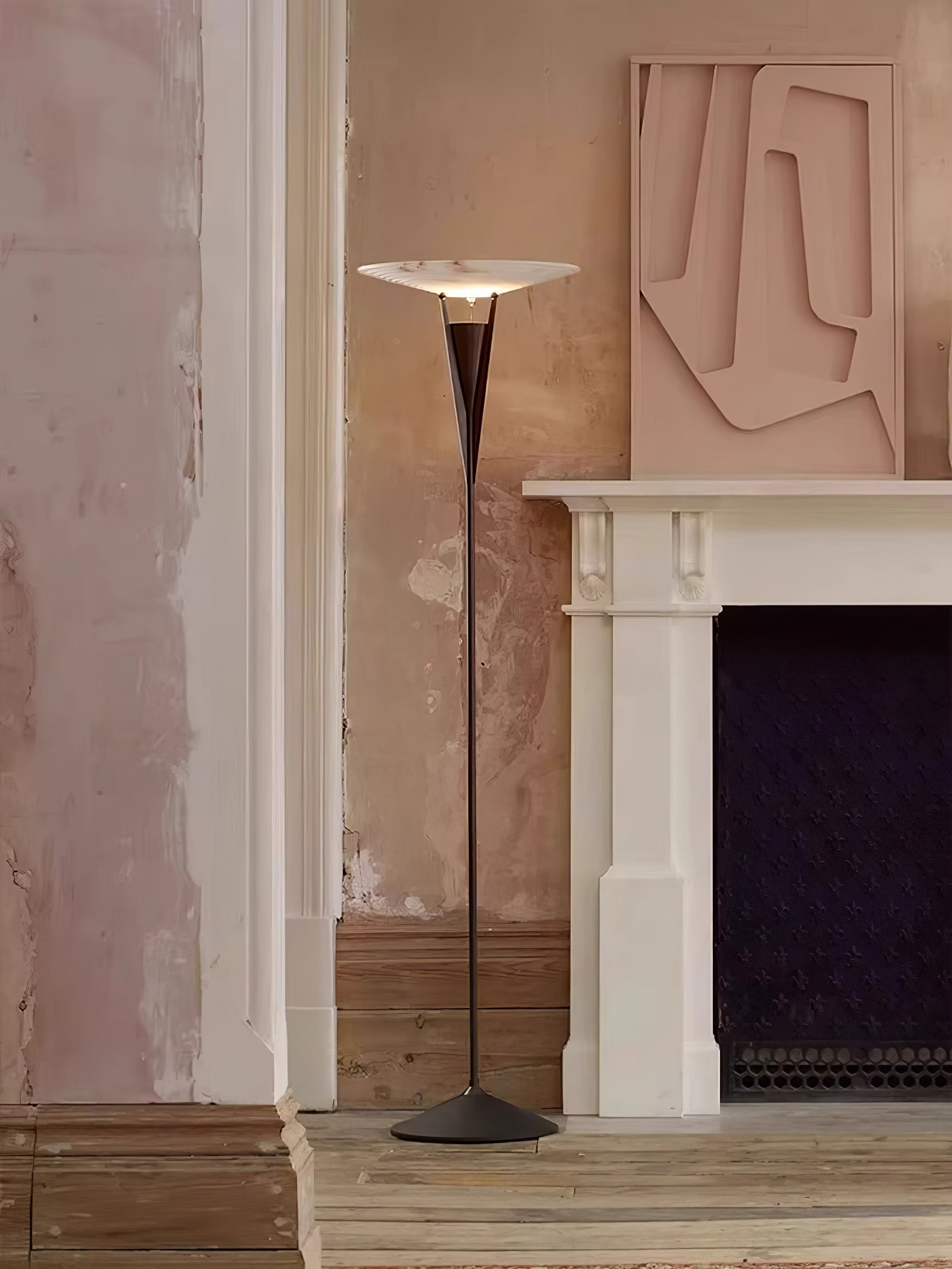Veloros Cone Alabaster Floor Lamp-Neutral Decor