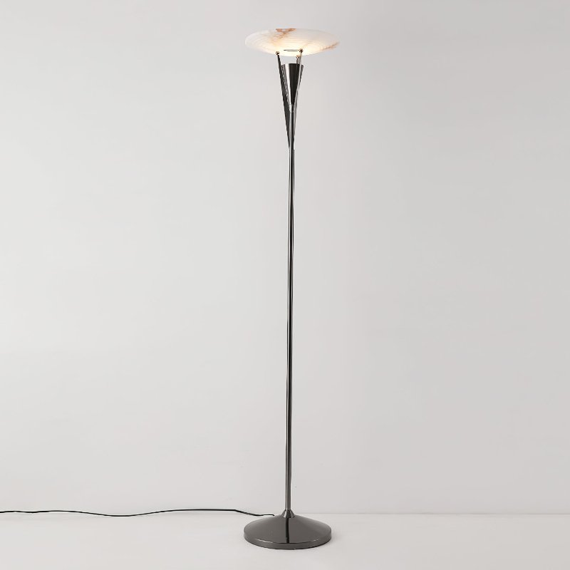 Veloros Cone Alabaster Floor Lamp-Neutral Decor