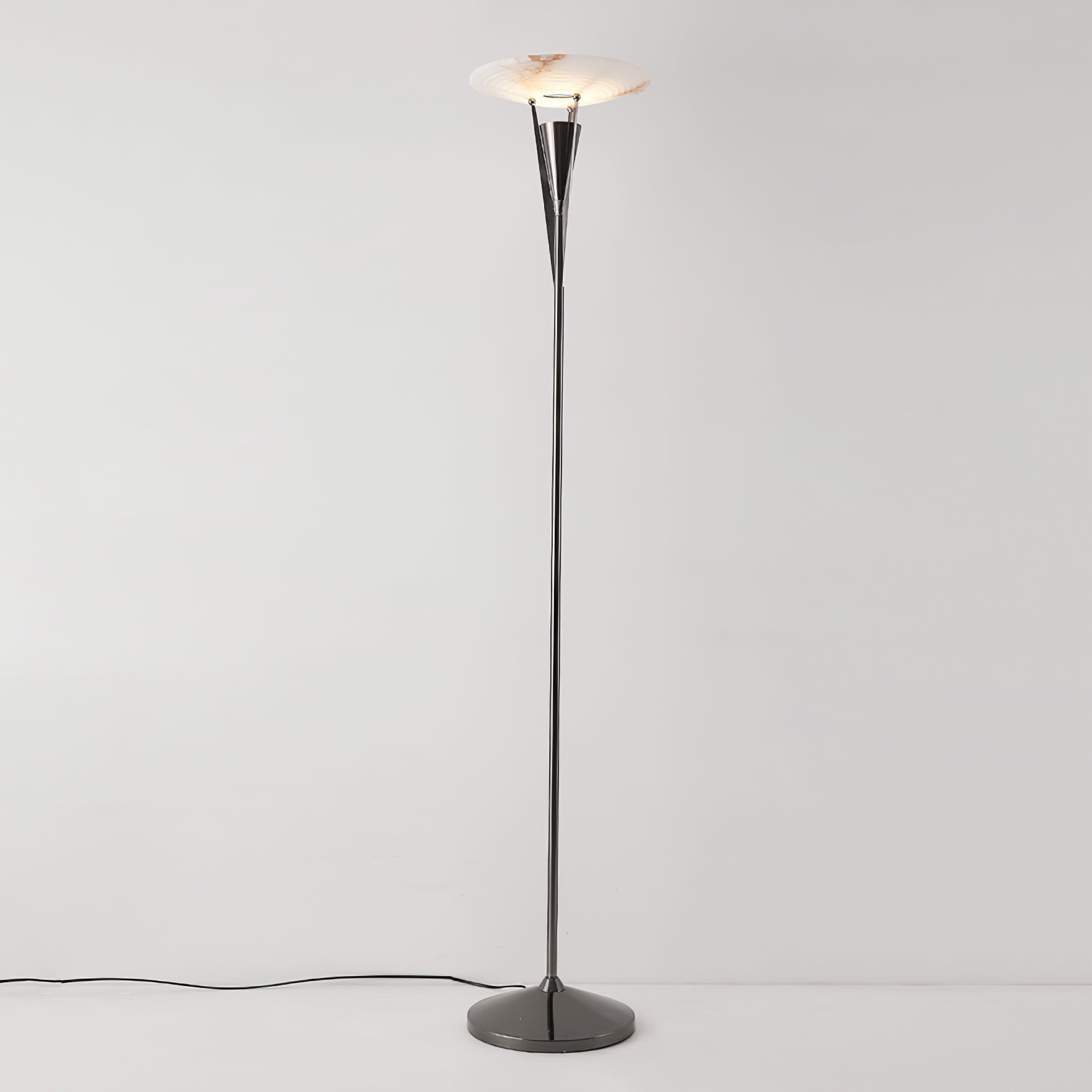Veloros Cone Alabaster Floor Lamp-Neutral Decor