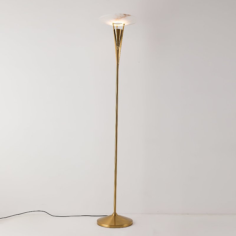 Veloros Cone Alabaster Floor Lamp-Neutral Decor