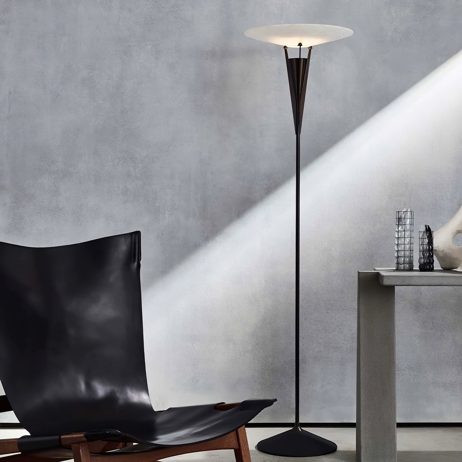Veloros Cone Alabaster Floor Lamp-Neutral Decor
