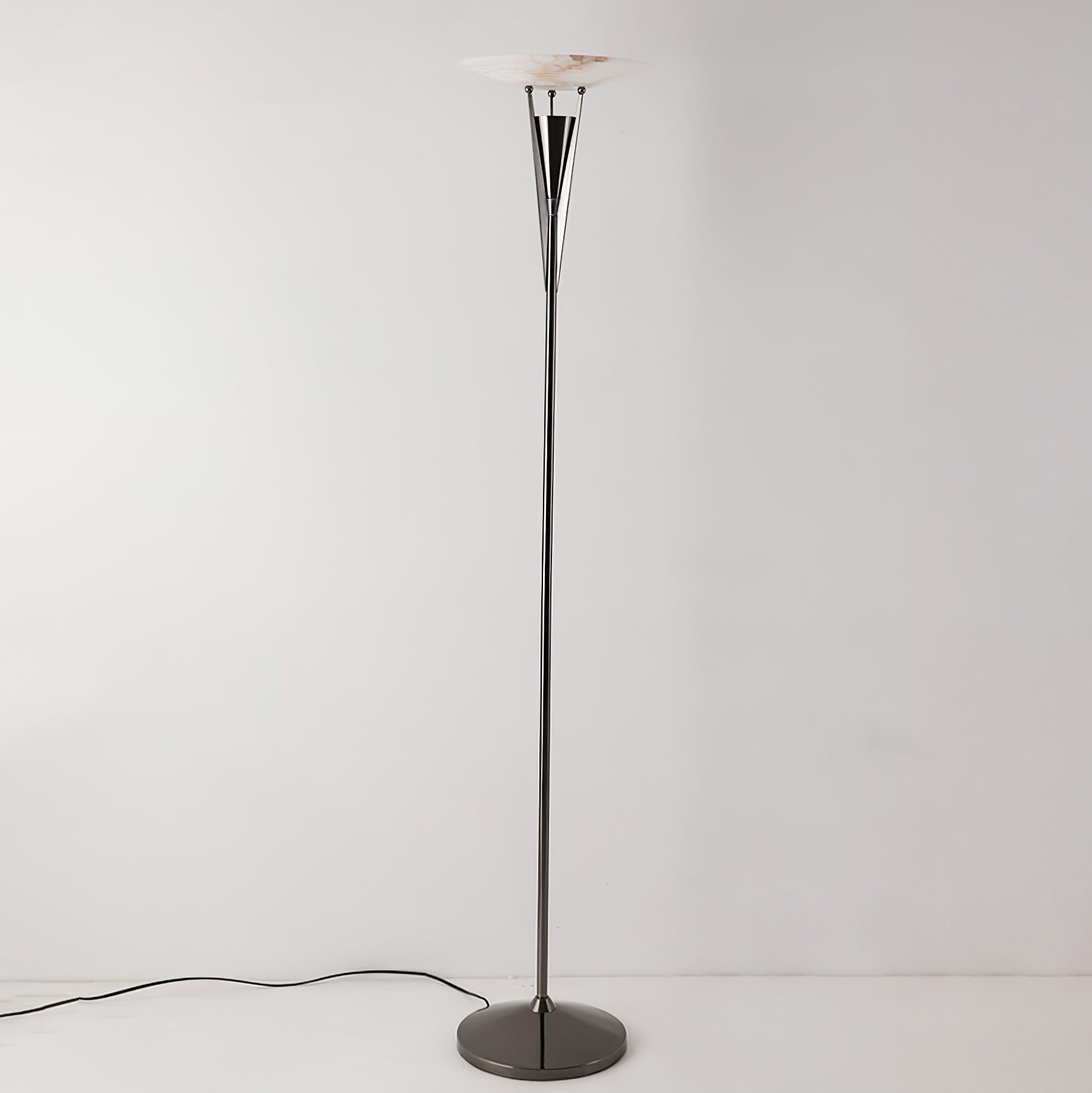 Veloros Cone Alabaster Floor Lamp-Neutral Decor