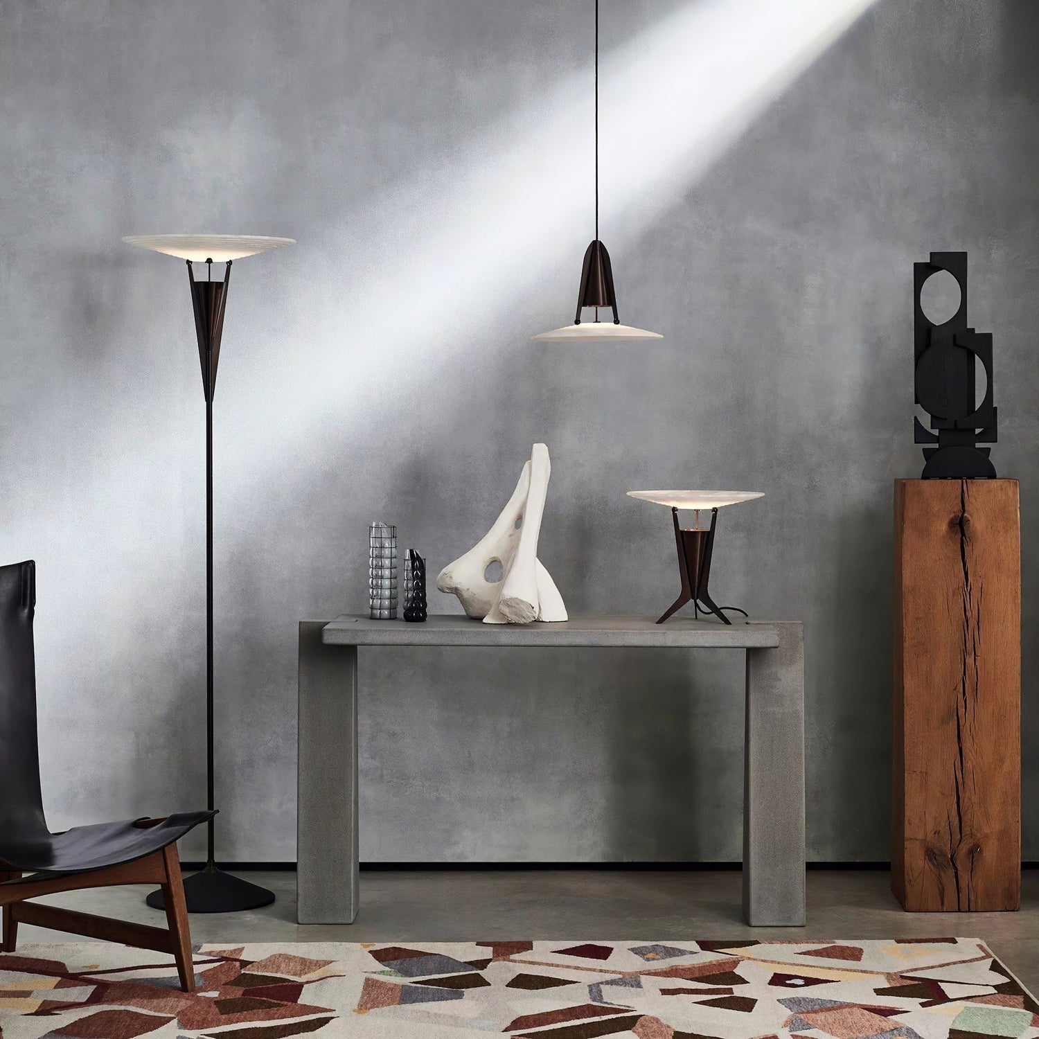 Veloros Cone Alabaster Floor Lamp-Neutral Decor