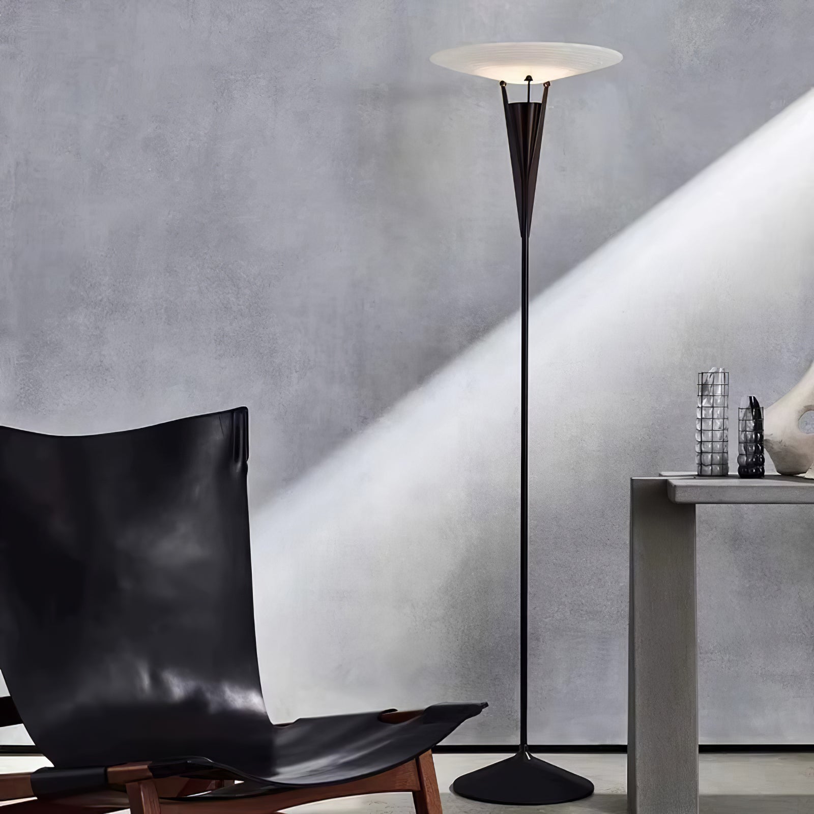 Veloros Cone Alabaster Floor Lamp-Neutral Decor