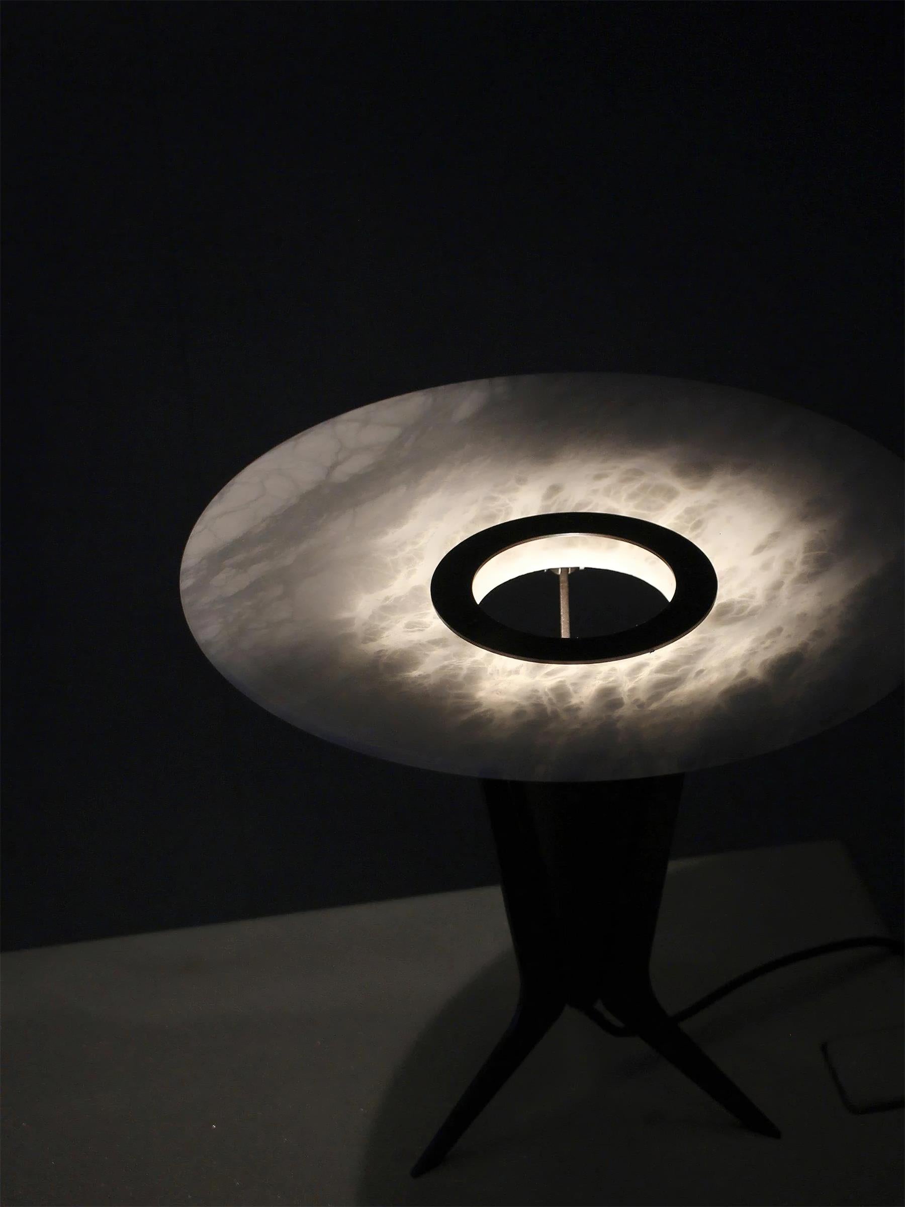 Eurtalus Alabaster Top Table Lamp-Neutral Decor