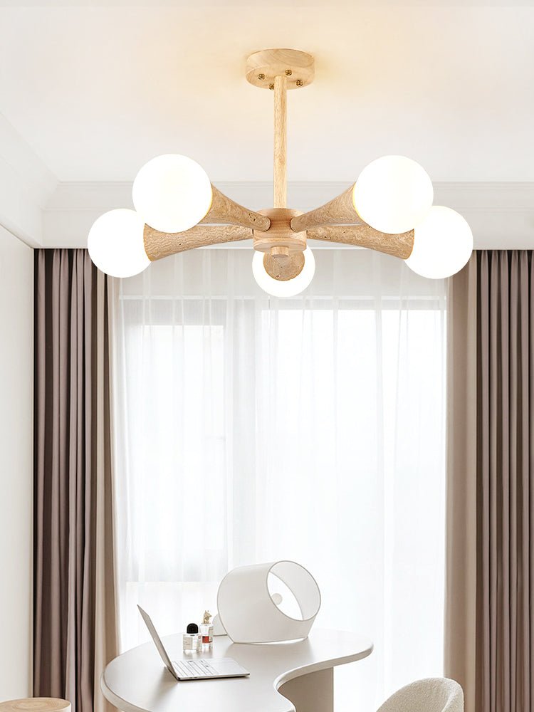 Arbor Travertine Chandelier-Neutral Decor