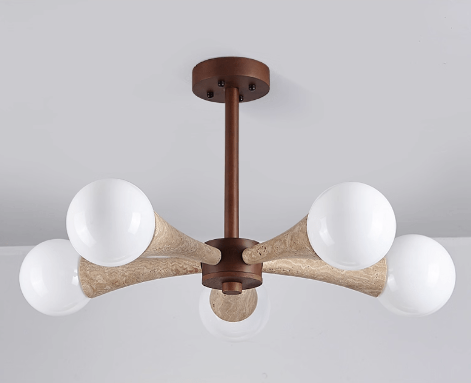 Arbor Travertine Chandelier-Neutral Decor