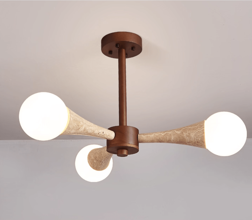 Arbor Travertine Chandelier-Neutral Decor
