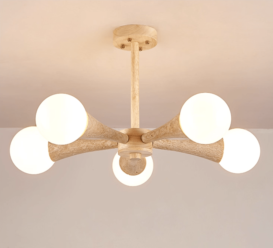 Arbor Travertine Chandelier-Neutral Decor