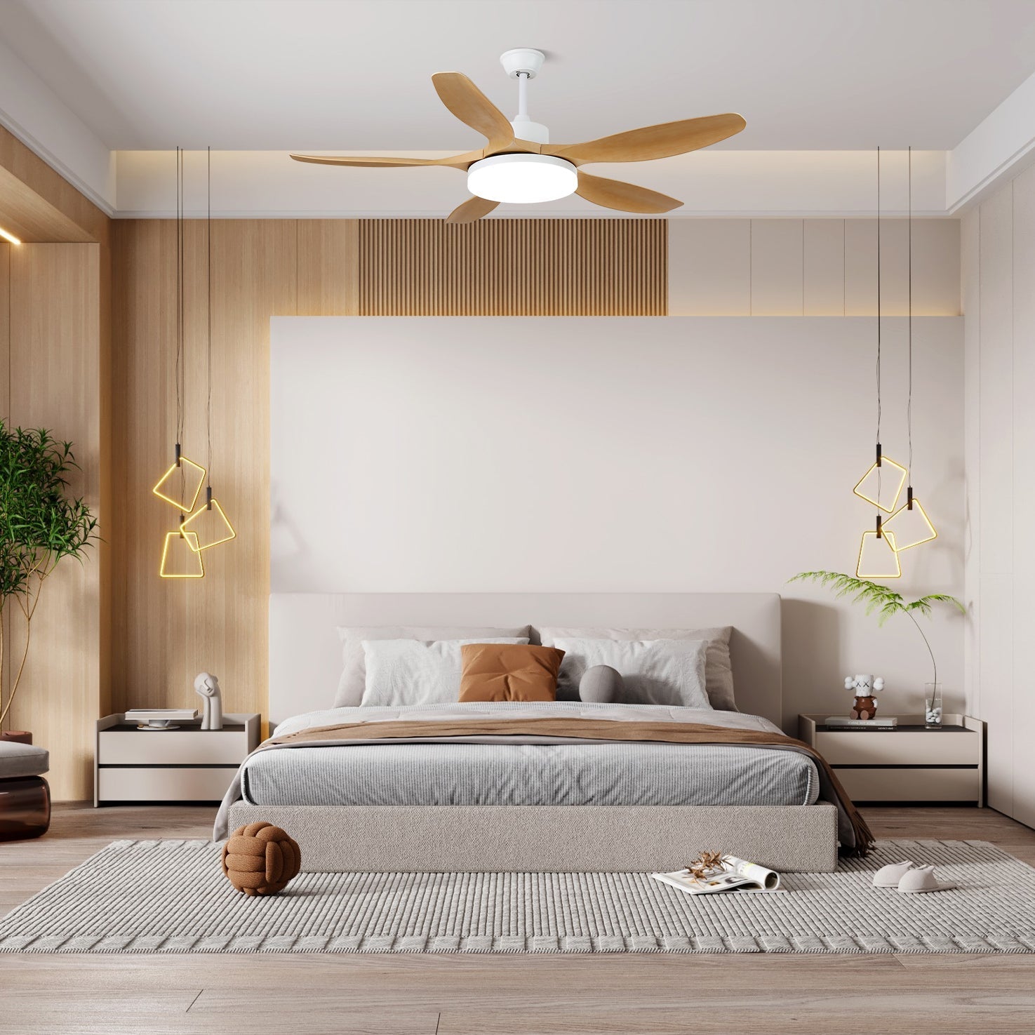Arysen Minimalist Wood Ceiling Fan Light-Neutral Decor