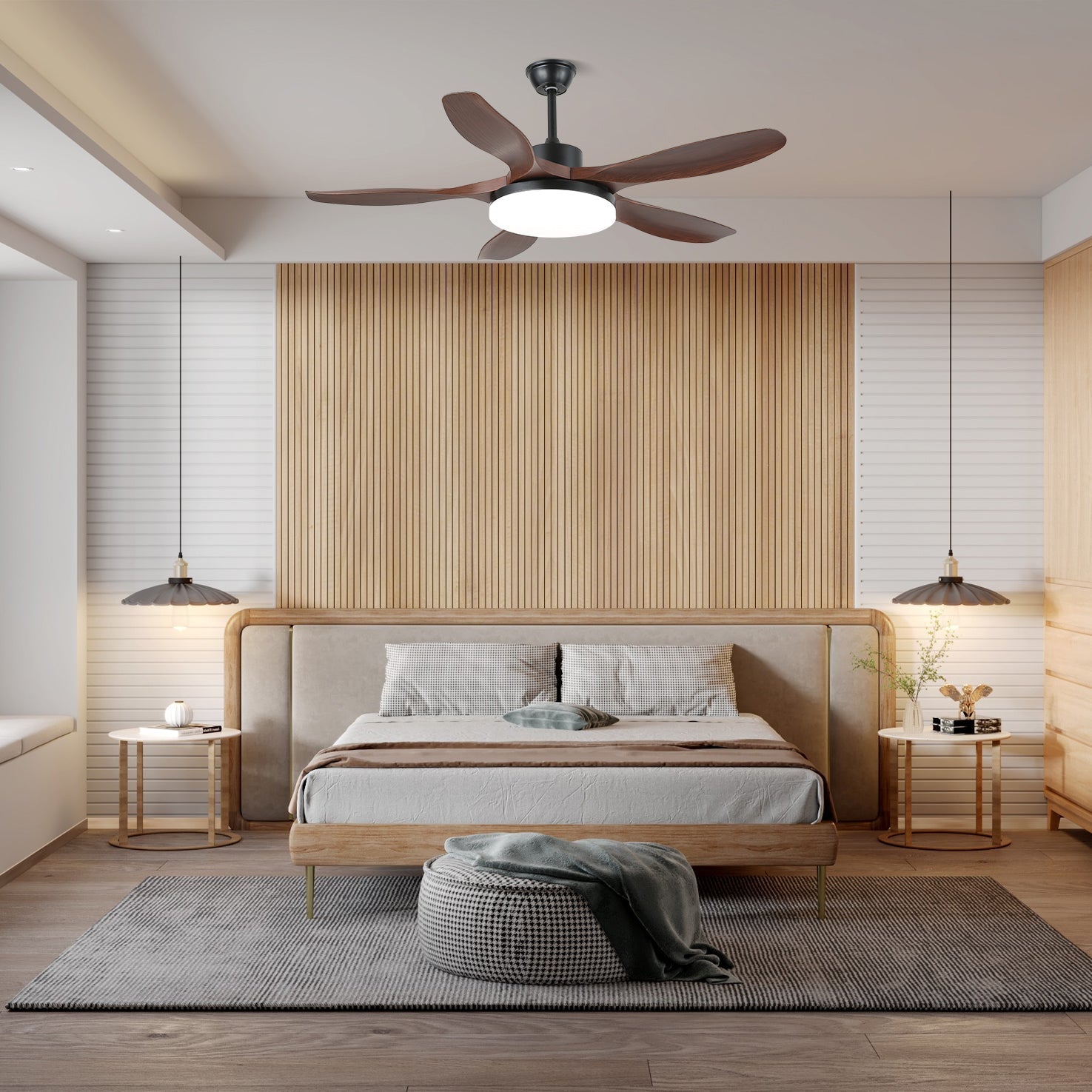Arysen Minimalist Wood Ceiling Fan Light-Neutral Decor