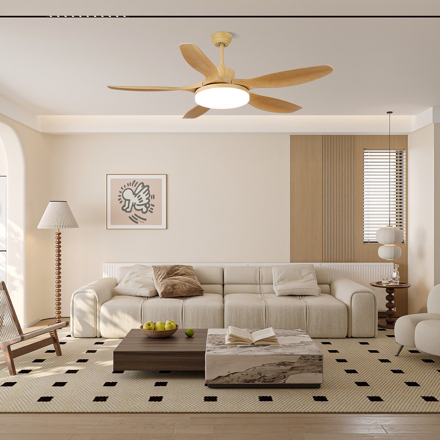 Arysen Minimalist Wood Ceiling Fan Light-Neutral Decor