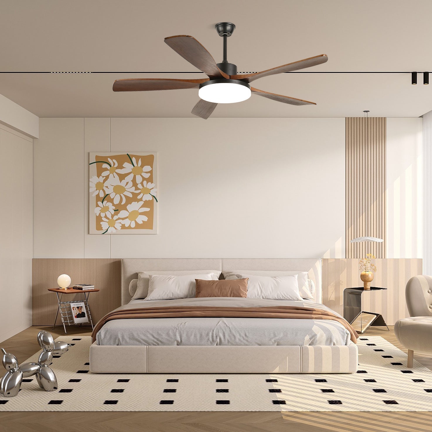 Arysen Minimalist Wood Ceiling Fan Light-Neutral Decor
