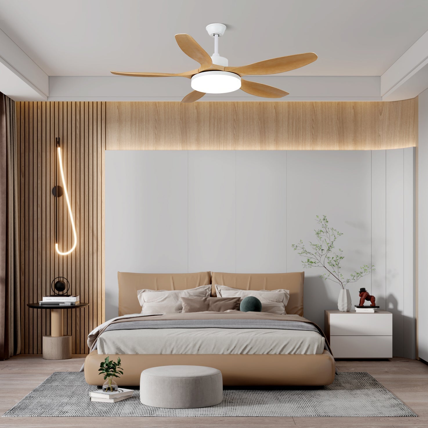 Arysen Minimalist Wood Ceiling Fan Light-Neutral Decor