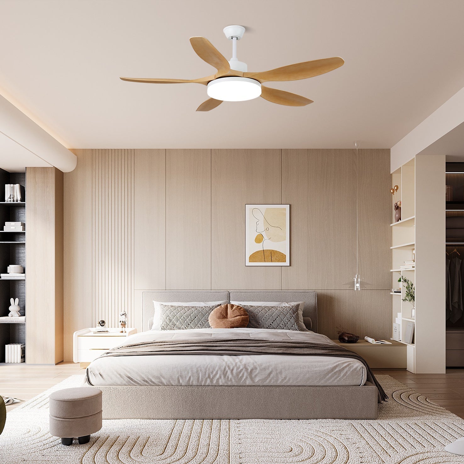 Arysen Minimalist Wood Ceiling Fan Light-Neutral Decor