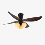 Lir Vintage Wood Glass Ceiling Fan Light-Neutral Decor
