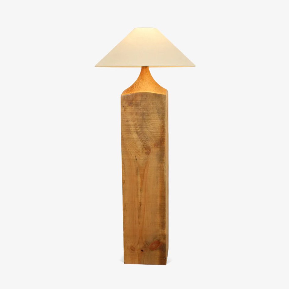 Rustica Timber Column Floor Lamp-Neutral Decor