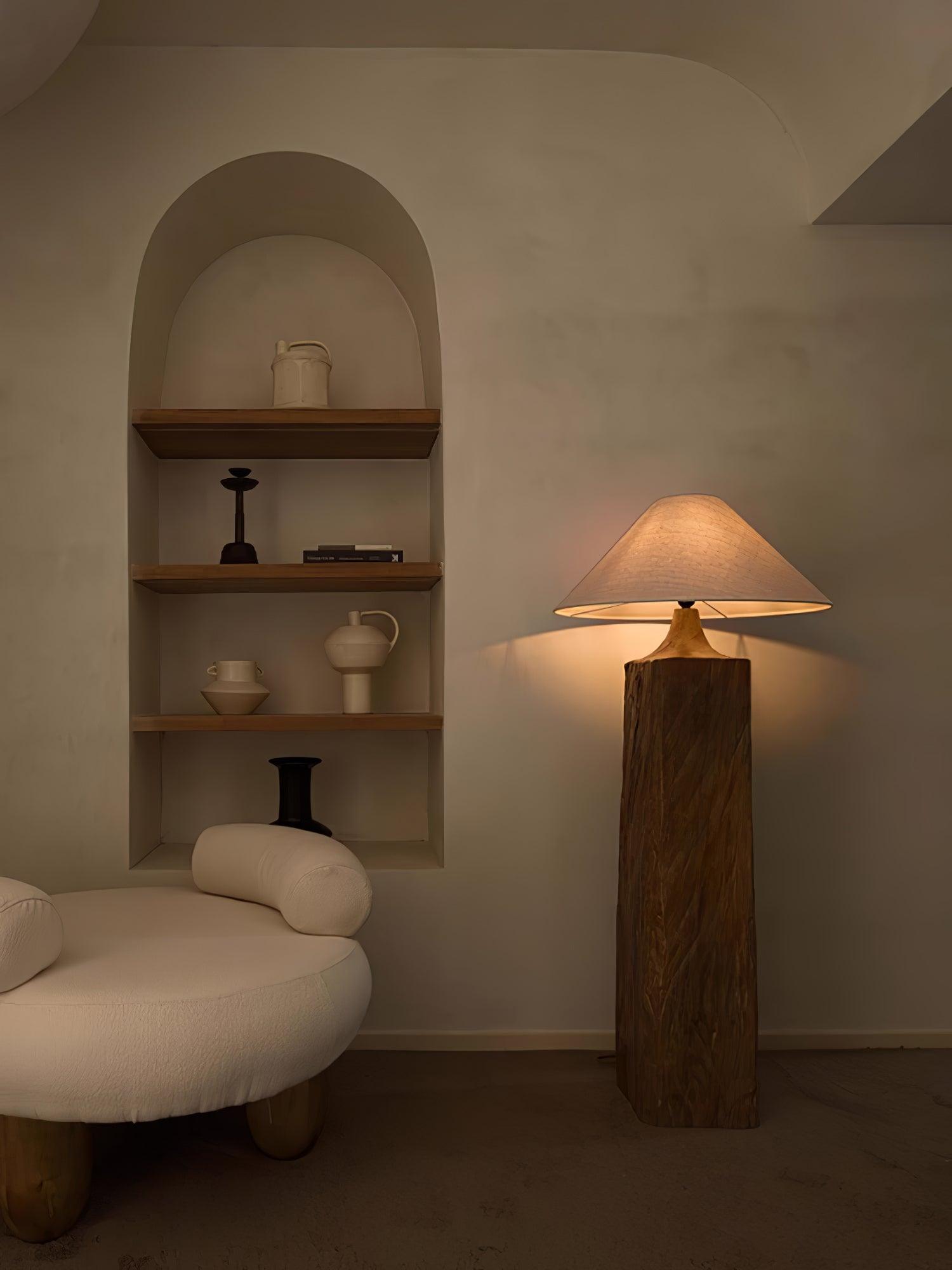 Rustica Timber Column Floor Lamp-Neutral Decor