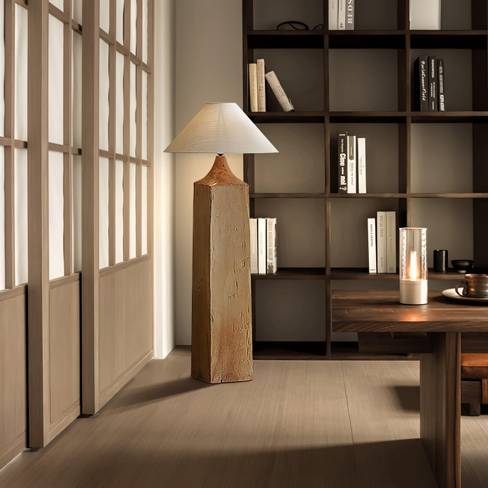 Rustica Timber Column Floor Lamp-Neutral Decor