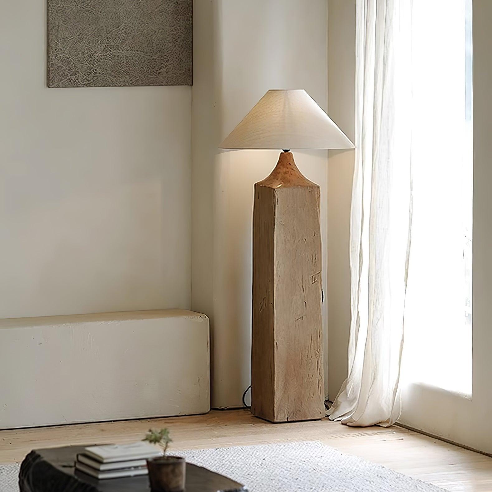 Rustica Timber Column Floor Lamp-Neutral Decor