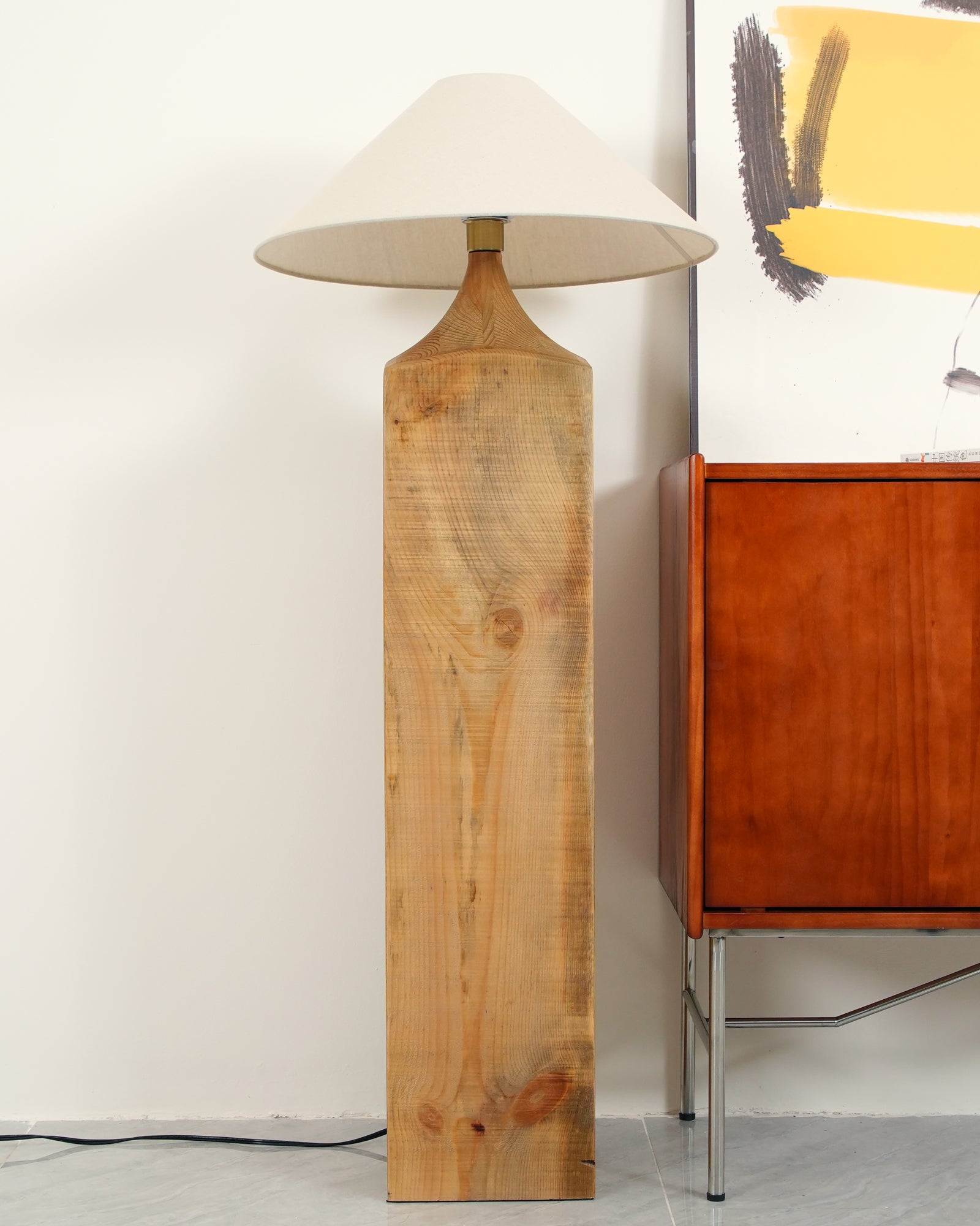 Rustica Timber Column Floor Lamp-Neutral Decor