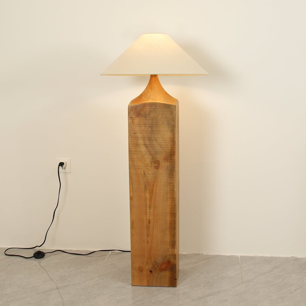 Rustica Timber Column Floor Lamp-Neutral Decor