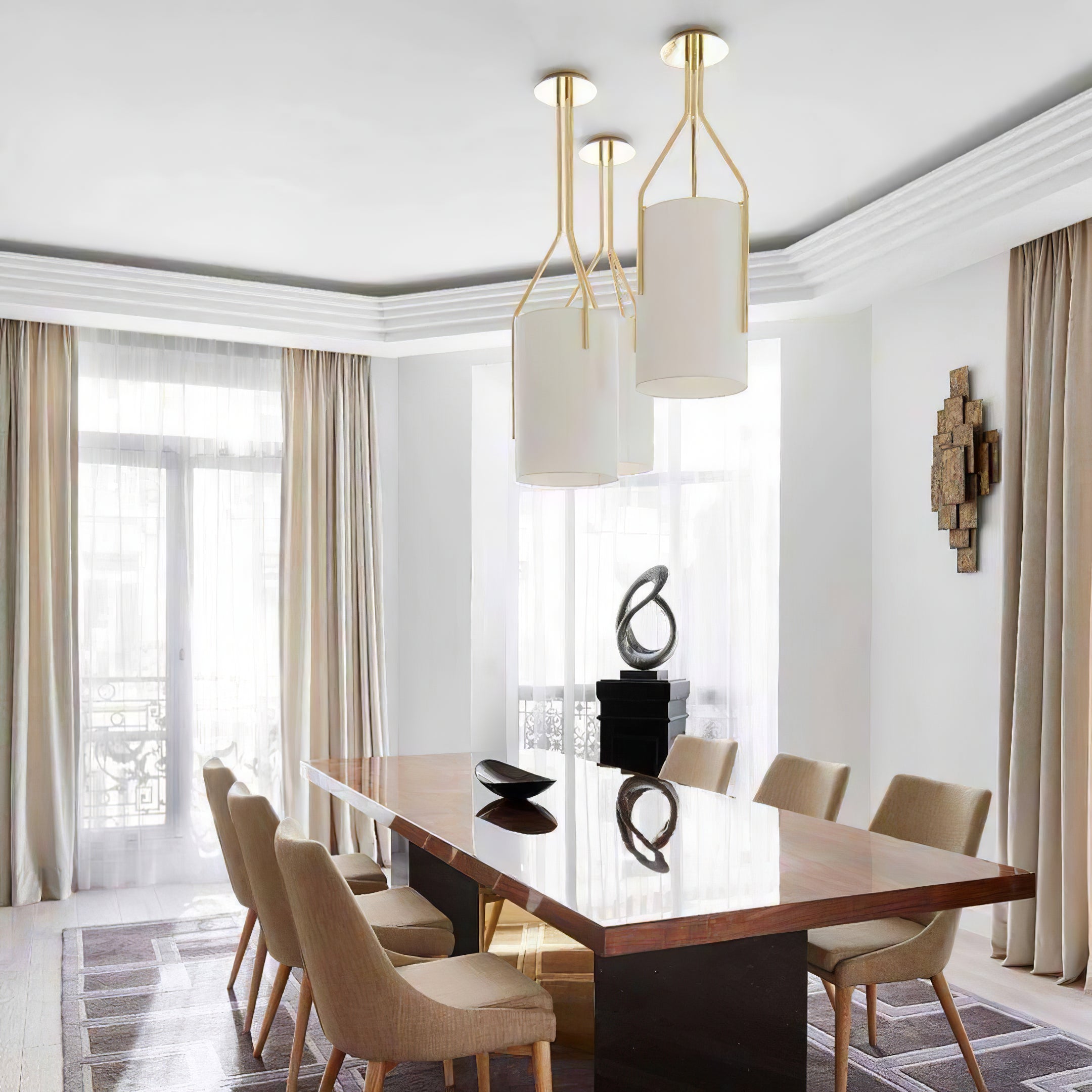 Cex Chandelier LED 3-Lights Brass Modern-Neutral Decor
