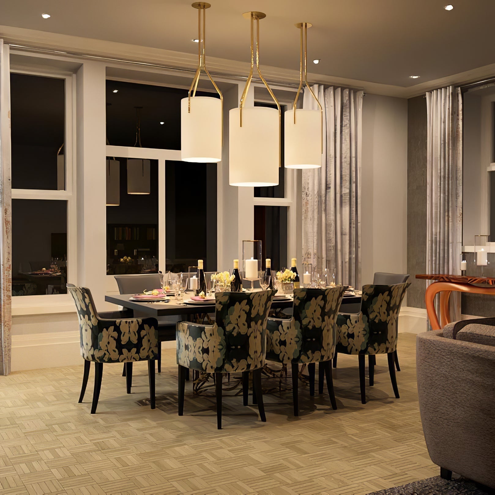 Cex Chandelier LED 3-Lights Brass Modern-Neutral Decor