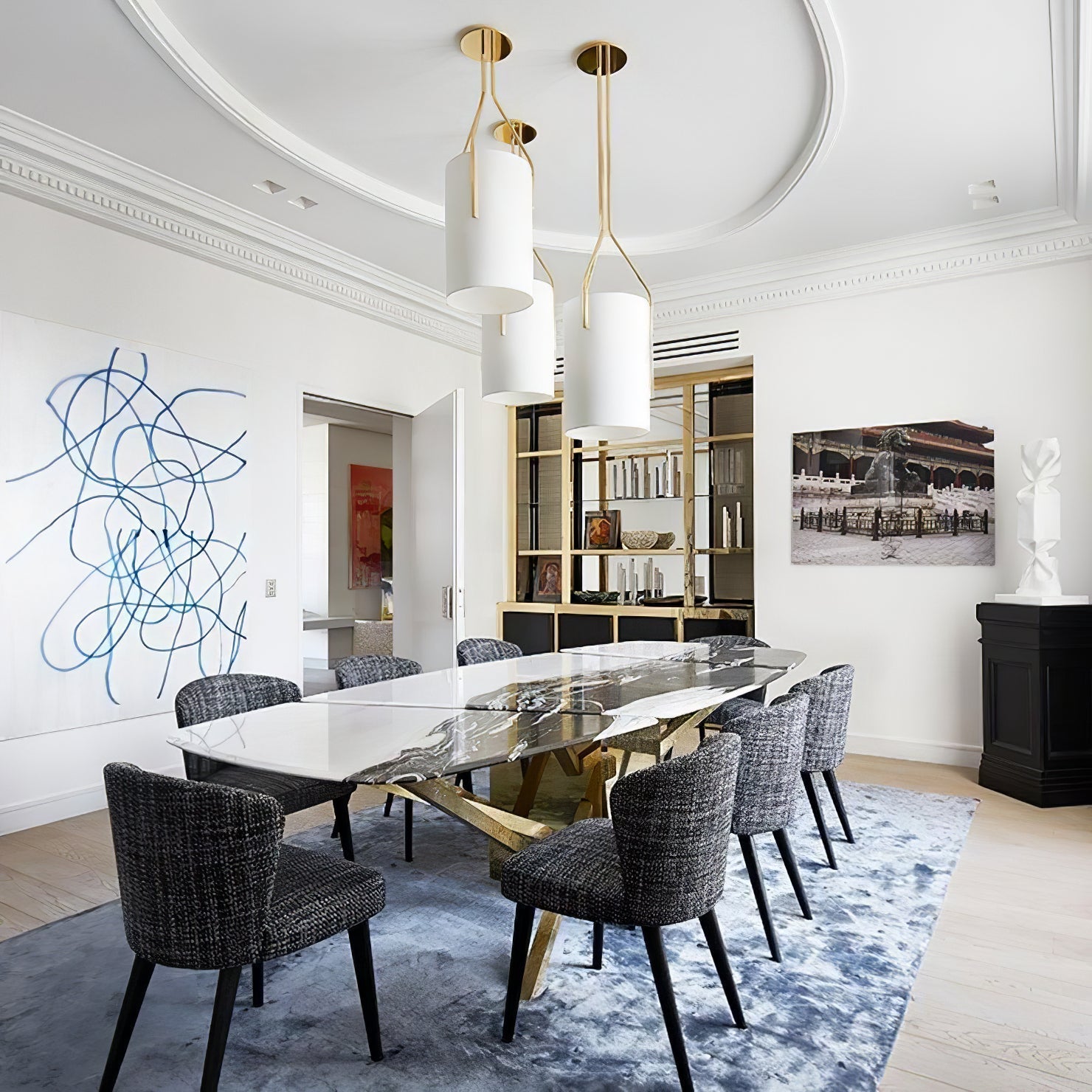 Cex Chandelier LED 3-Lights Brass Modern-Neutral Decor