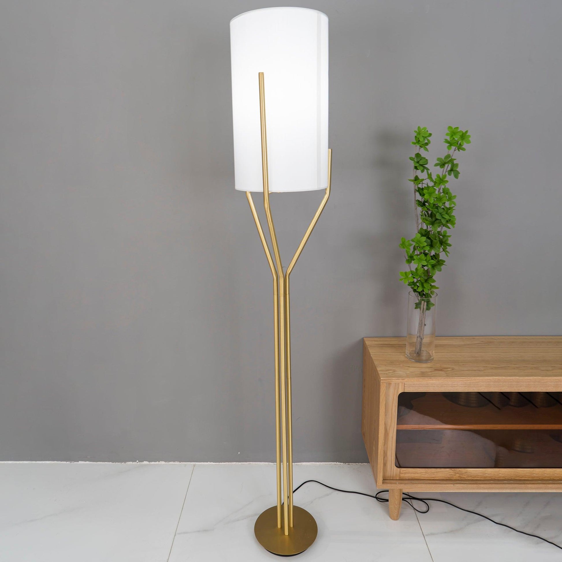 Evvynor Glam Brass Floor Lamp-Neutral Decor