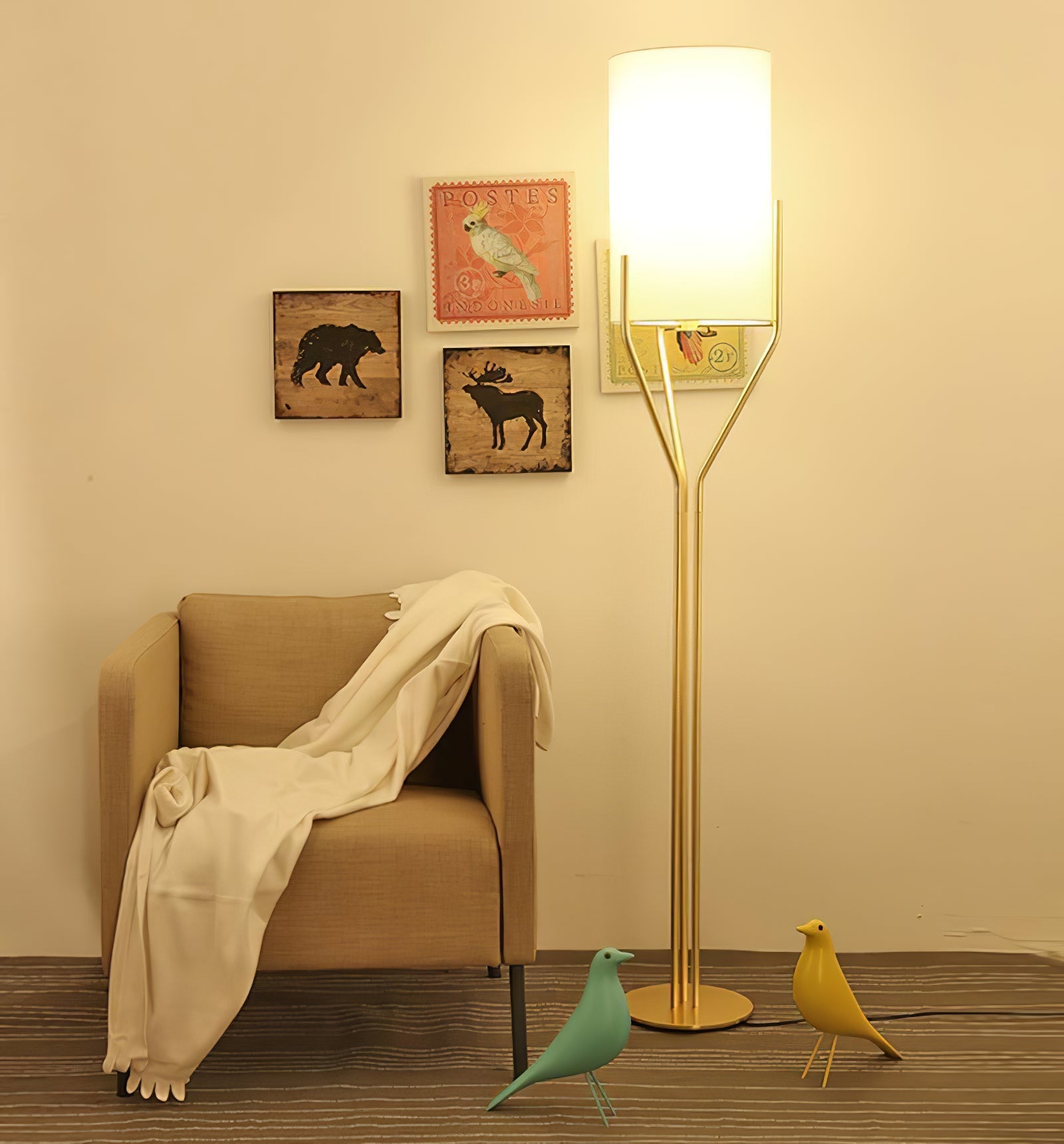 Evvynor Glam Brass Floor Lamp-Neutral Decor