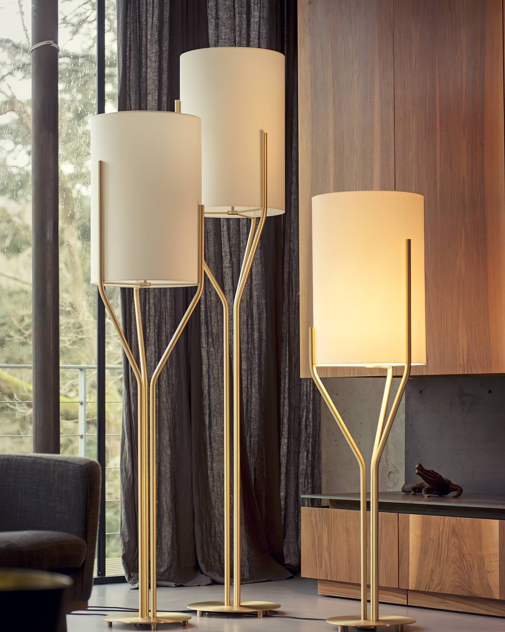 Evvynor Glam Brass Floor Lamp-Neutral Decor