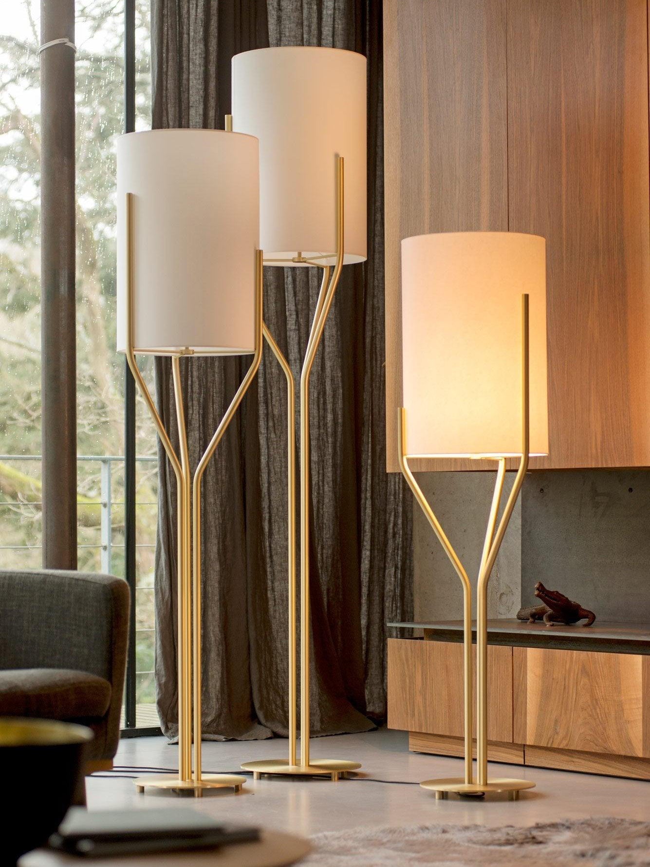 Evvynor Glam Brass Floor Lamp-Neutral Decor