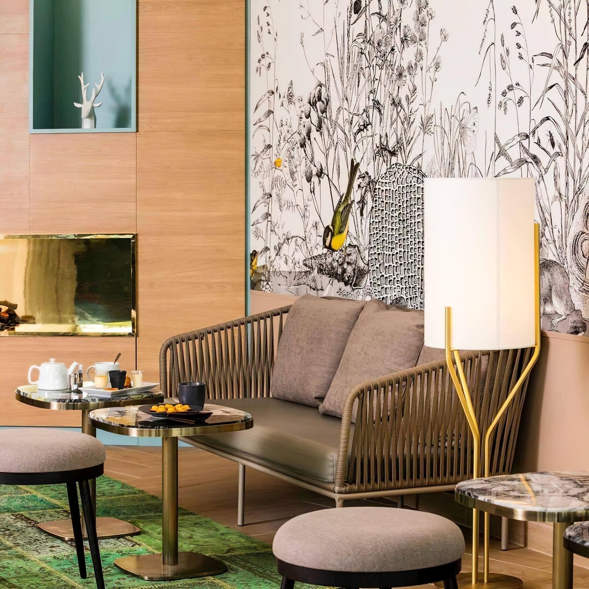 Evvynor Glam Brass Floor Lamp-Neutral Decor