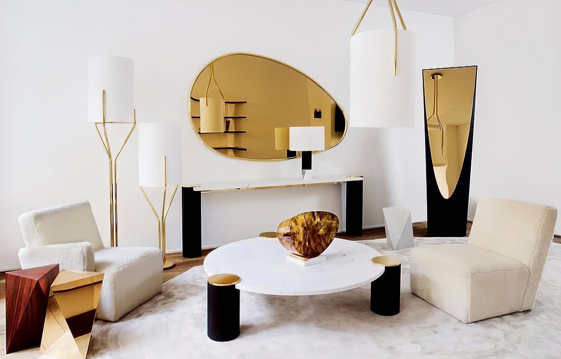 Evvynor Glam Brass Floor Lamp-Neutral Decor
