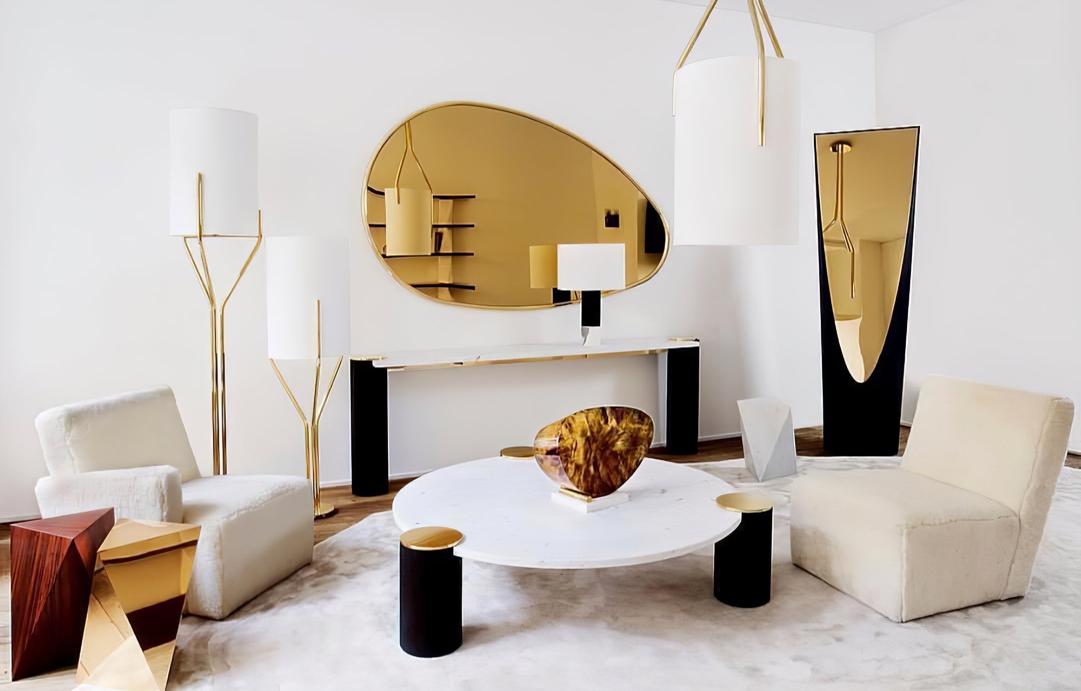 Evvynor Glam Brass Floor Lamp-Neutral Decor