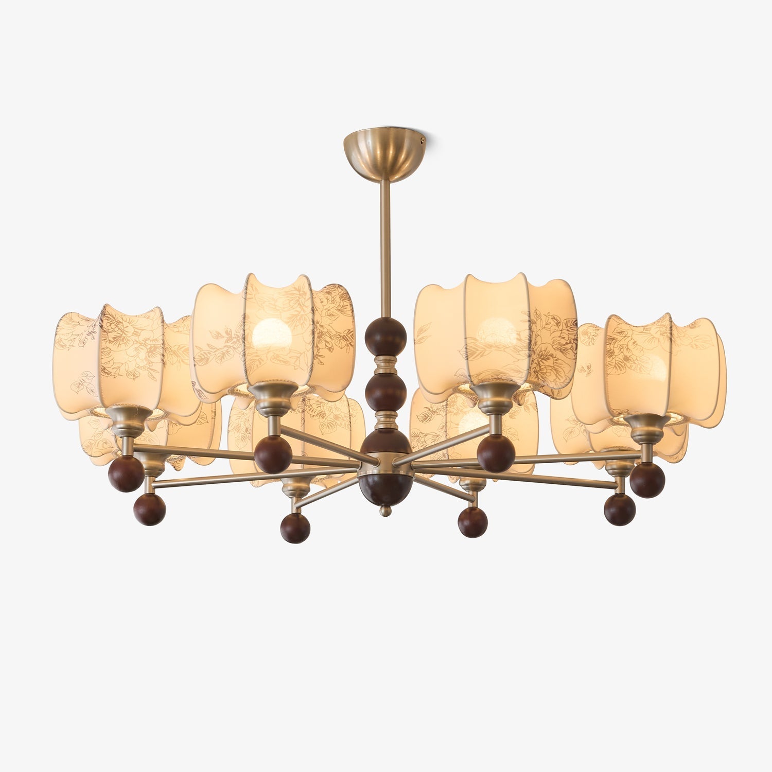 Ephaos Elegance Vintage Floral Wood Chandelier-Neutral Decor