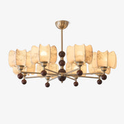 Ephaos Elegance Vintage Floral Wood Chandelier-Neutral Decor
