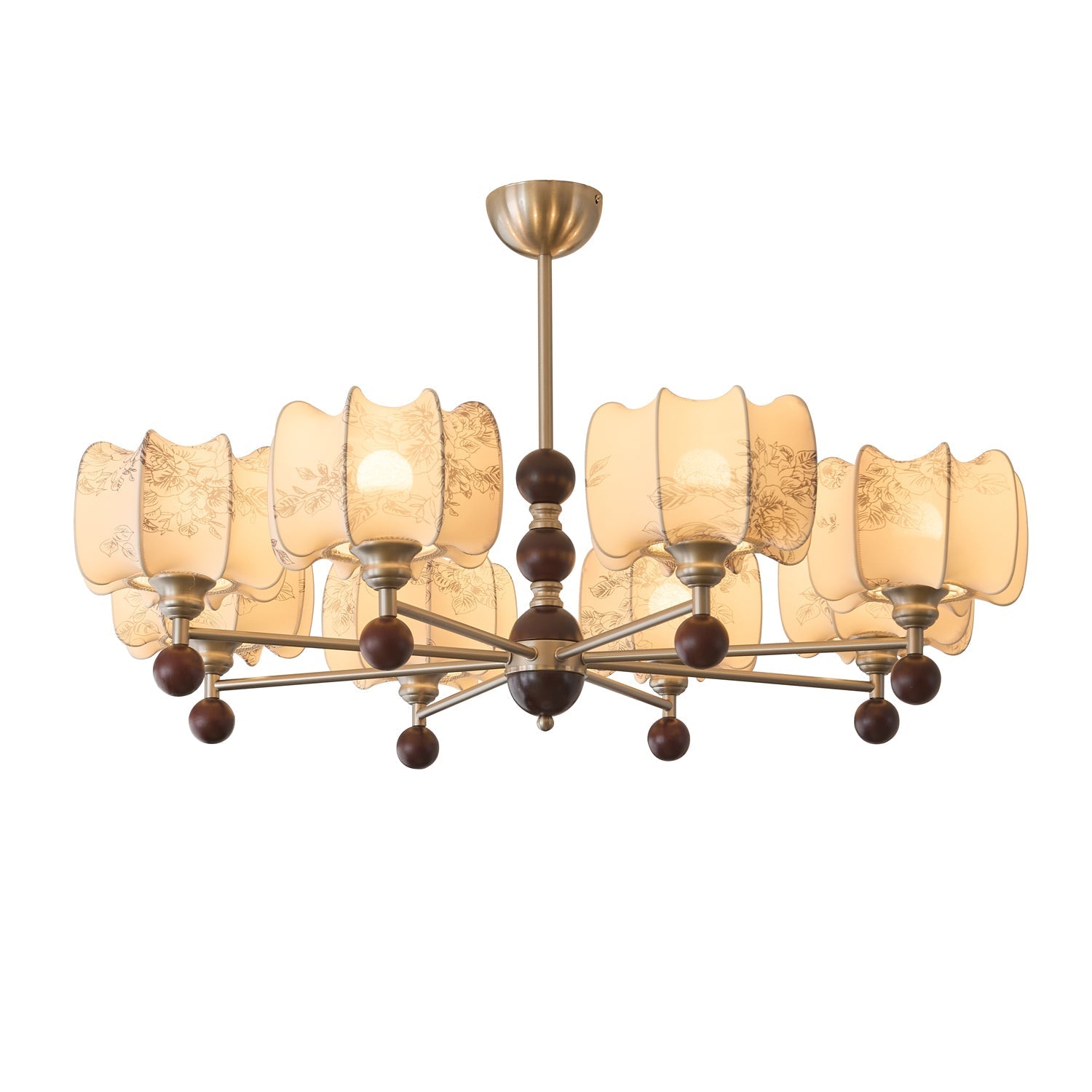 Ephaos Elegance Vintage Floral Wood Chandelier-Neutral Decor
