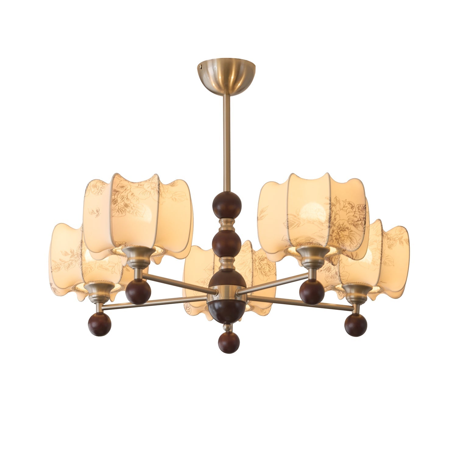 Ephaos Elegance Vintage Floral Wood Chandelier-Neutral Decor