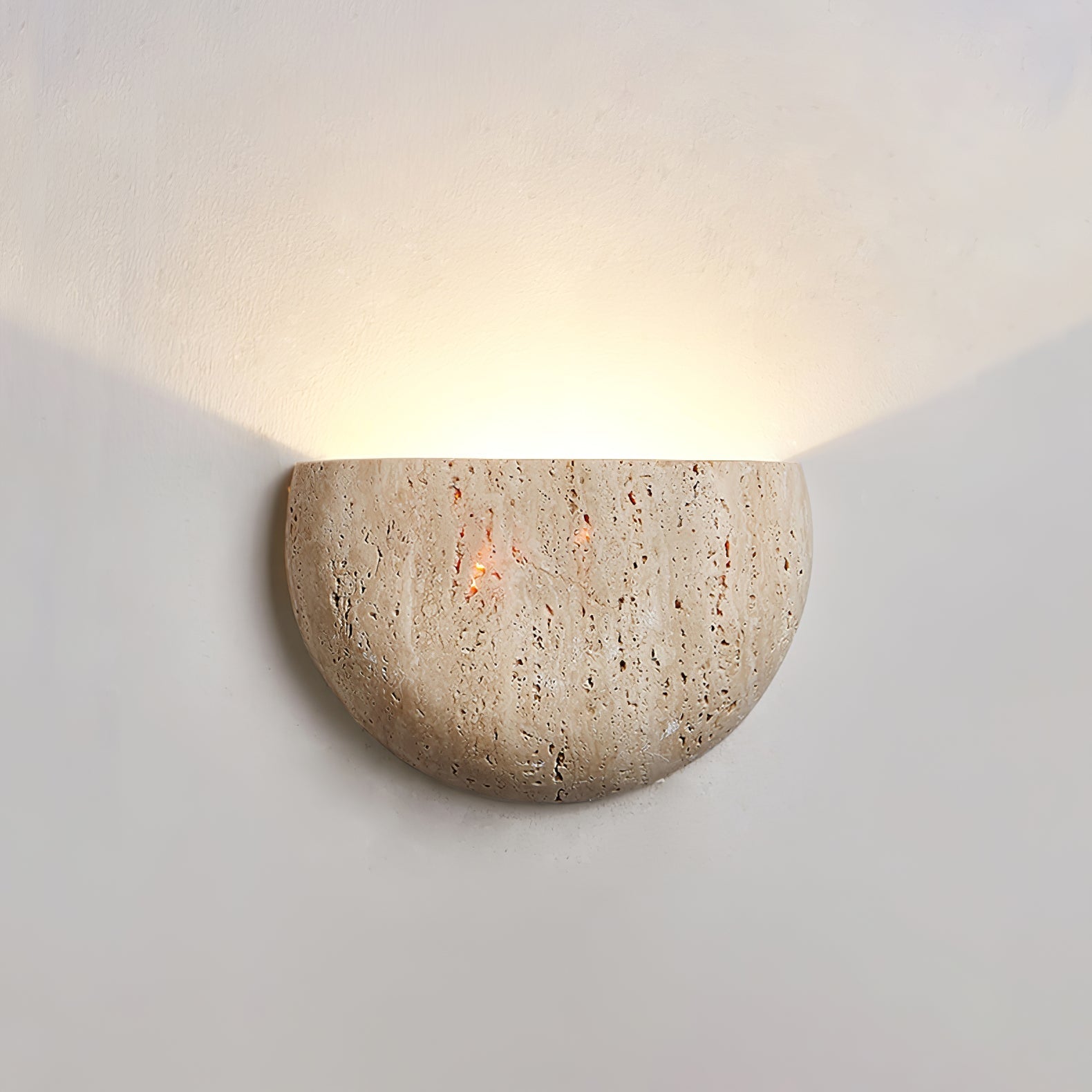 Armarel Half Moon Travertine Wall Light-Neutral Decor