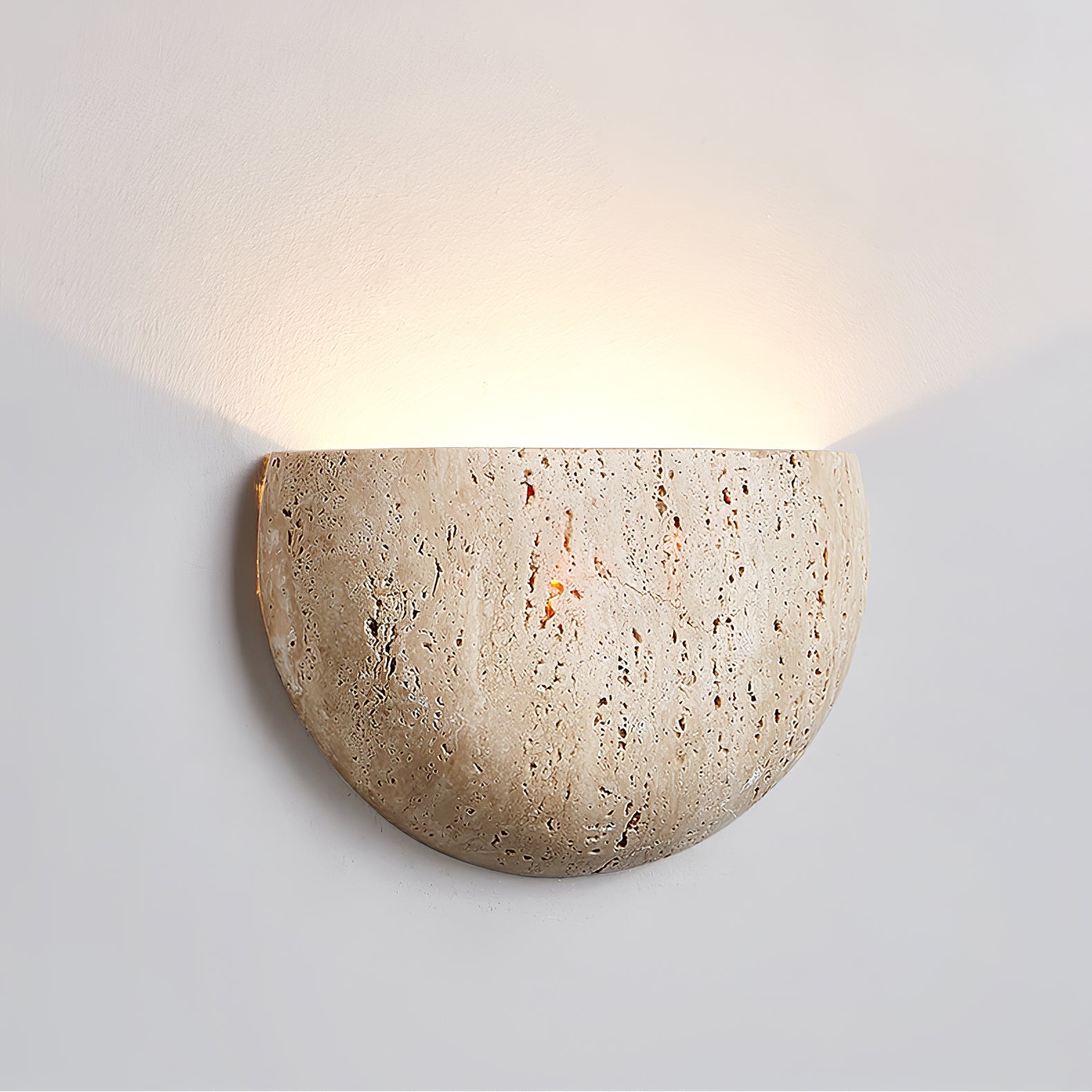 Armarel Half Moon Travertine Wall Light-Neutral Decor