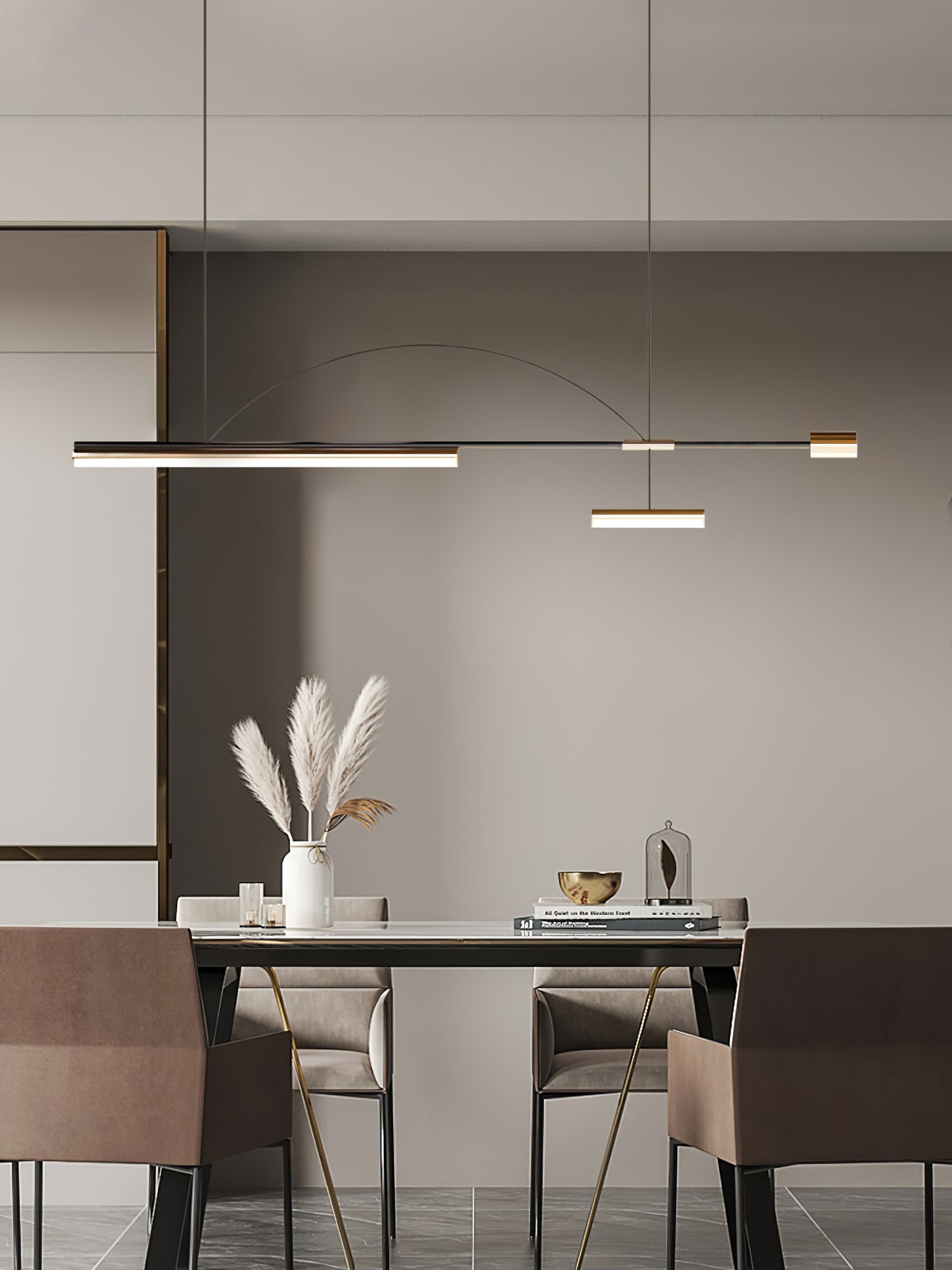Della Linear Modern Pendant Light-Neutral Decor
