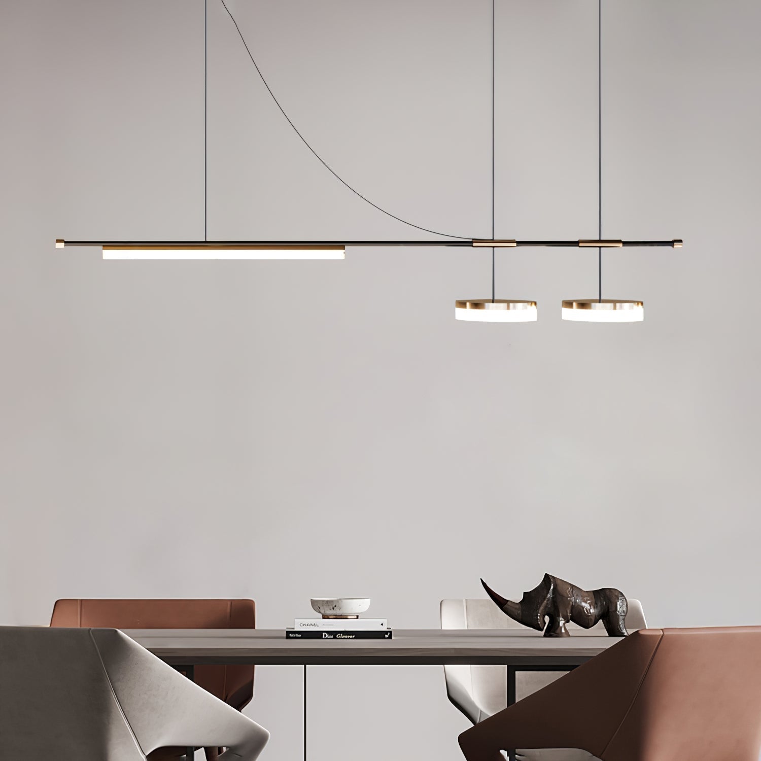 Della Linear Modern Pendant Light-Neutral Decor