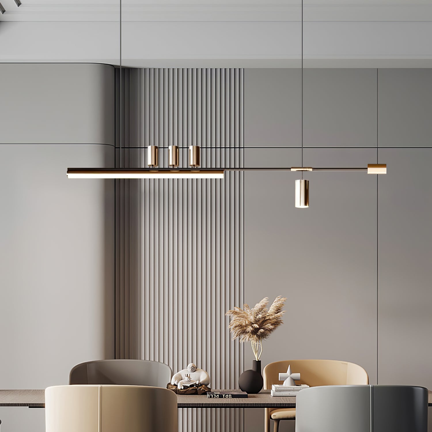 Della Linear Modern Pendant Light-Neutral Decor