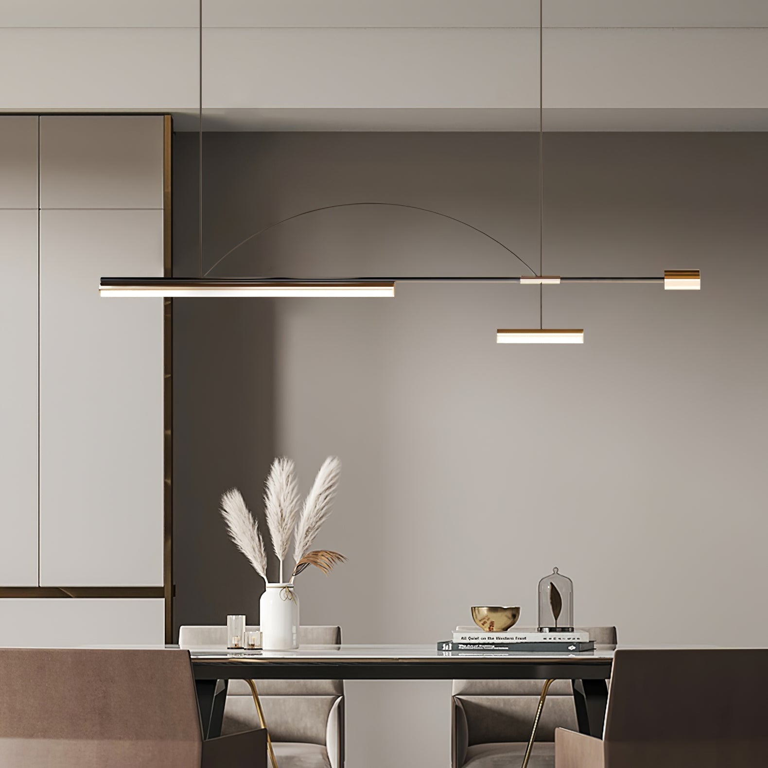 Della Linear Modern Pendant Light-Neutral Decor