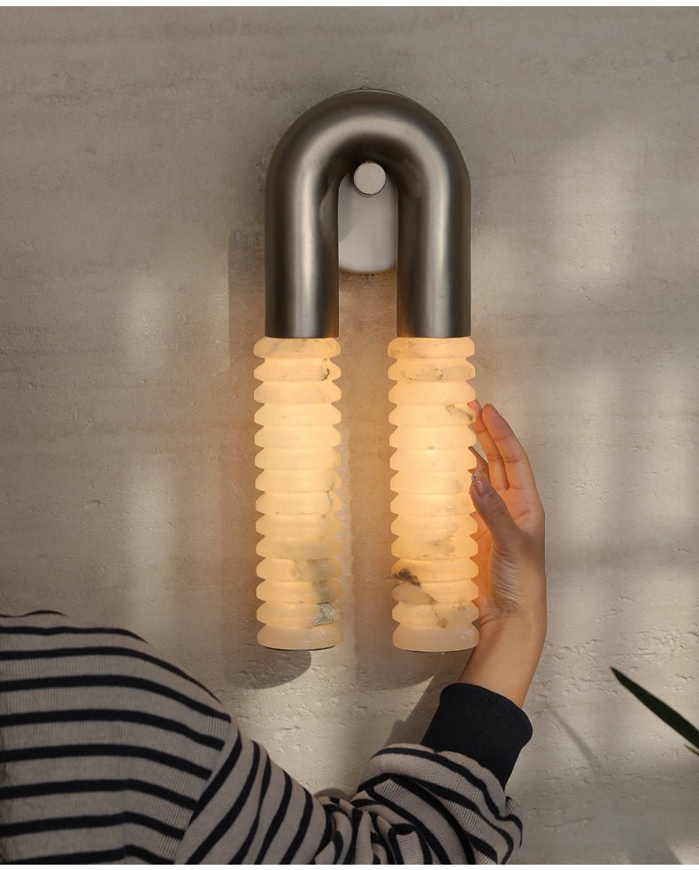 Talbe Alabaster Arc Ridge Modern Wall Lamp-Neutral Decor