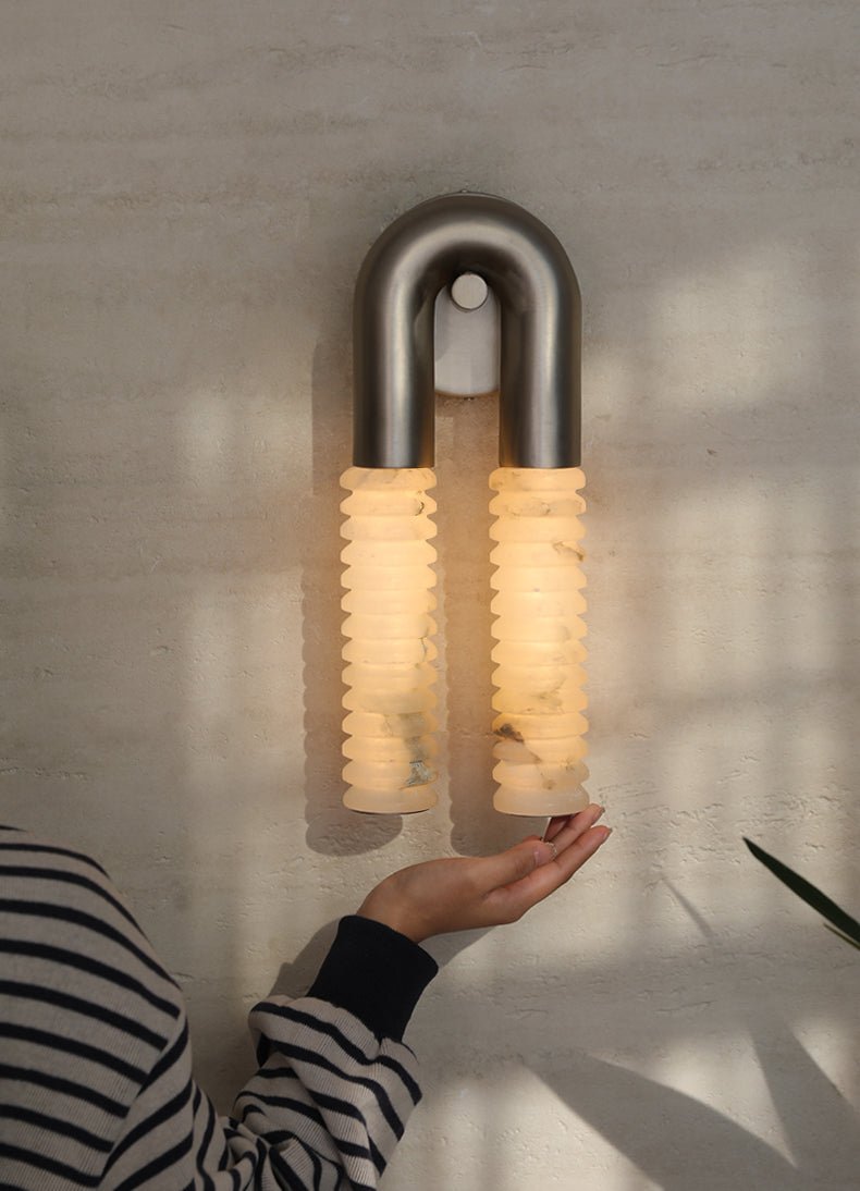 Talbe Alabaster Arc Ridge Modern Wall Lamp-Neutral Decor