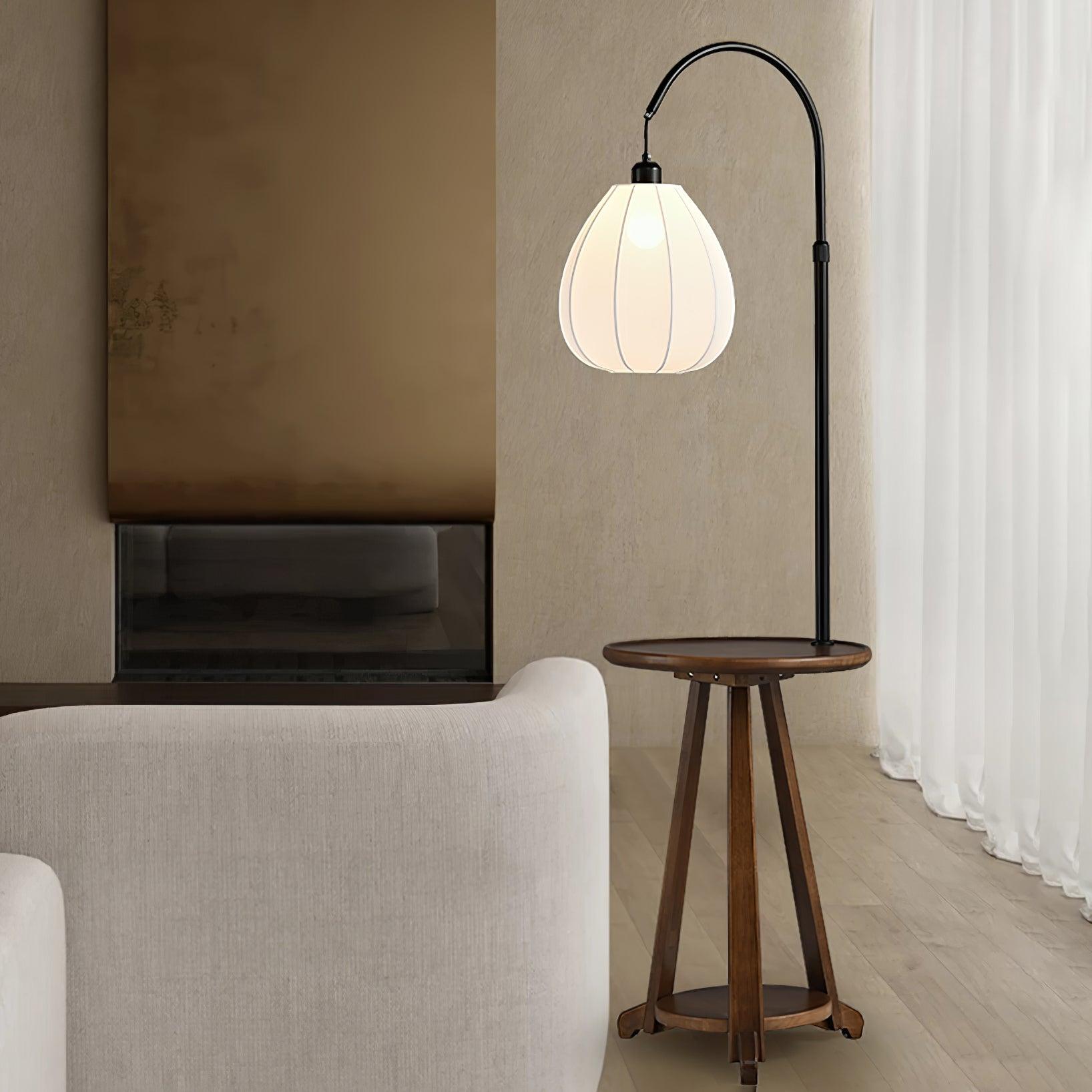 Vazoril Multifunctional Wood Fabric Floor Lamp-Neutral Decor