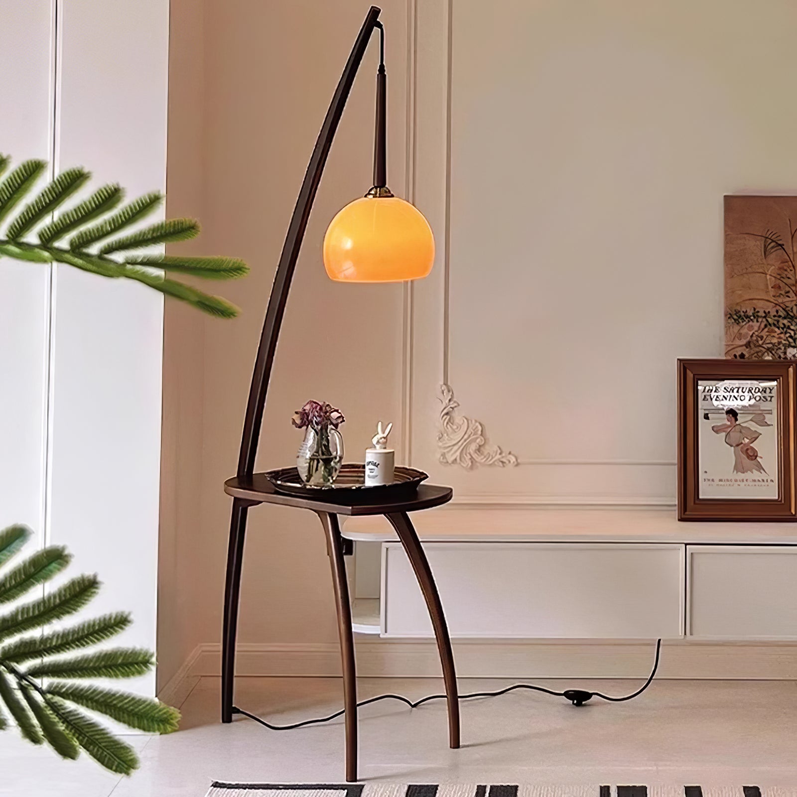 Arcada Arc Sphere Floor Lamp-Neutral Decor
